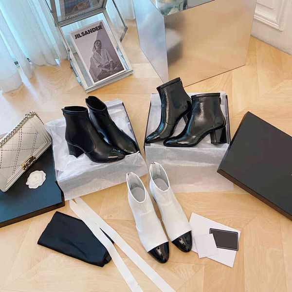 women's varnished boots leather boots winter shoes round head high heels splicing series, Black
women's varnished boots leather boots winter shoes round head high heels splicing series, Black