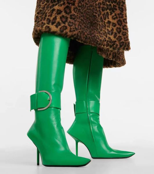 fashion style new women knee stilettos boots boots designer pointed toe party shoes ankle big buckle strap zipper, Black
fashion style new women knee stilettos boots boots designer pointed toe party shoes ankle big buckle strap zipper, Black