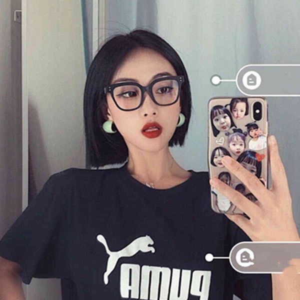 's flat sunglasses lens female plain face large thin square plate myopia optical frame waon, White;black
's flat sunglasses lens female plain face large thin square plate myopia optical frame waon, White;black