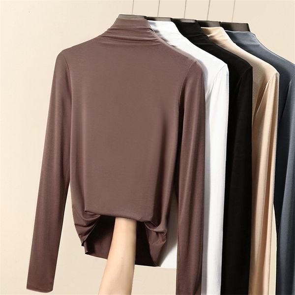 autumn korean cotton t-shirt women turtleneck vintage long sleeve office lady tshirts brown slim shirt mujer camisetas 220328, White
autumn korean cotton t-shirt women turtleneck vintage long sleeve office lady tshirts brown slim shirt mujer camisetas 220328, White