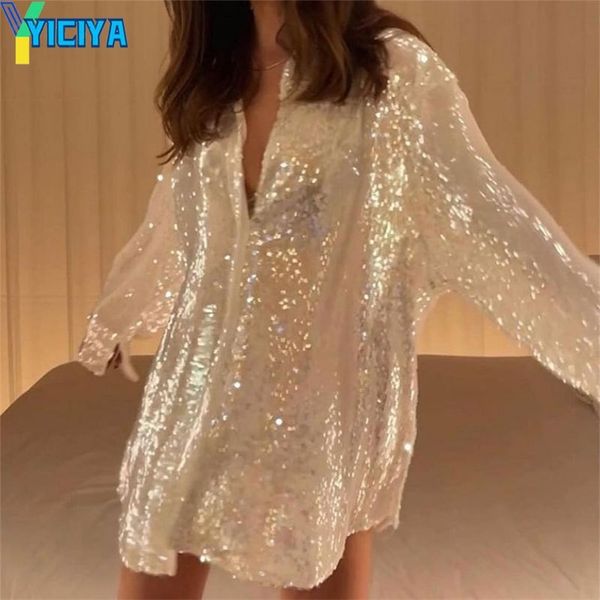 yiciya sequin shirt womens silver loose long sleeve party spring club y2k vintage shirts women clothes female 220712, White
yiciya sequin shirt womens silver loose long sleeve party spring club y2k vintage shirts women clothes female 220712, White