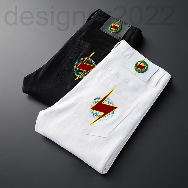men's jeans designer spring summer jeans men's versatile black and white two-color cotton elastic small feet slim fitting korean e, Blue
men's jeans designer spring summer jeans men's versatile black and white two-color cotton elastic small feet slim fitting korean e, Blue