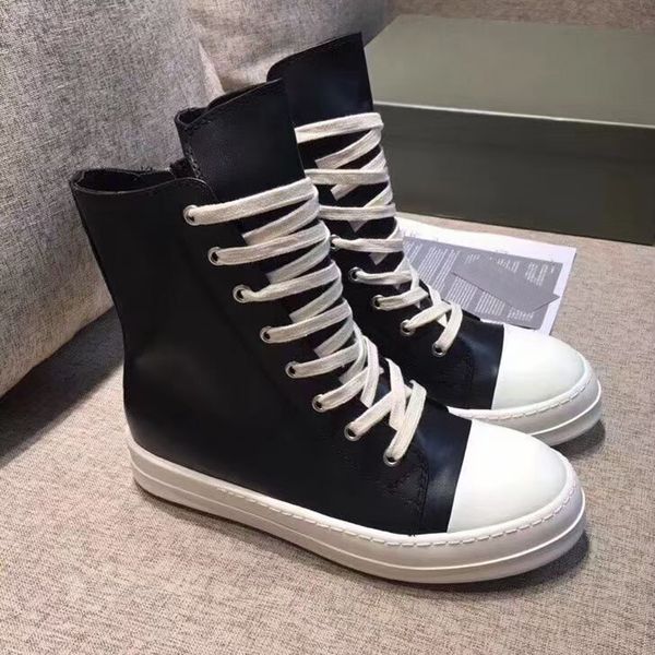 autumn winter black men boots woman thick soled trainers travel lace-up boot 100% cowhide lady platform casual designer shoe leather high wo 
autumn winter black men boots woman thick soled trainers travel lace-up boot 100% cowhide lady platform casual designer shoe leather high wo