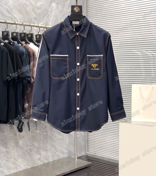 22ss men women designers casual shirts gold thread embroidery letter long sleeve streetwear xinxinbuy blue black -2xl, White;black
22ss men women designers casual shirts gold thread embroidery letter long sleeve streetwear xinxinbuy blue black -2xl, White;black