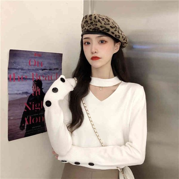 jxmyy autumn/winter korean style loose inner long-sleeved v-neck sweater women french retro long-sleeved bottoming 210412, White;black
jxmyy autumn/winter korean style loose inner long-sleeved v-neck sweater women french retro long-sleeved bottoming 210412, White;black