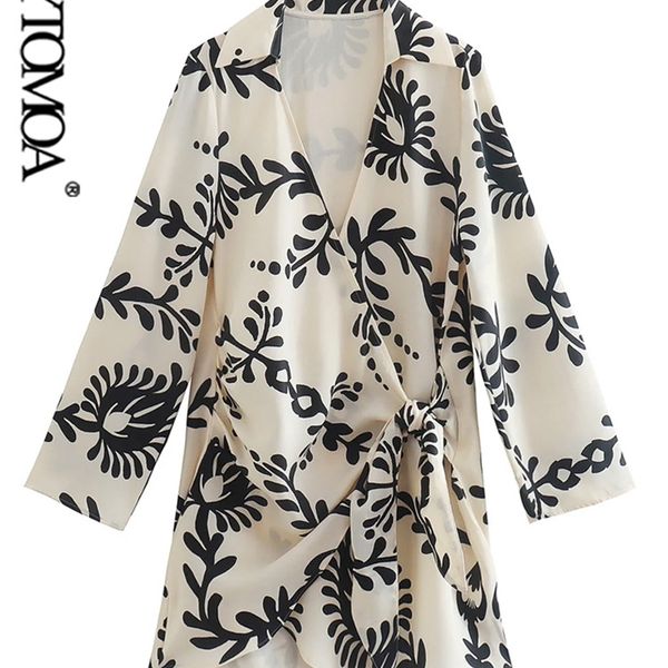 women fashion with tied bow printed wrap mini dress vintage lapel collar long sleeve female dresses vestidos mujer 220526, Black;gray
women fashion with tied bow printed wrap mini dress vintage lapel collar long sleeve female dresses vestidos mujer 220526, Black;gray