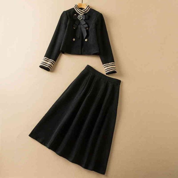 two piece dress professional temperament two-piece set women's winter nail bead bow coat pleated skirt fashion suit c49p, White
two piece dress professional temperament two-piece set women's winter nail bead bow coat pleated skirt fashion suit c49p, White