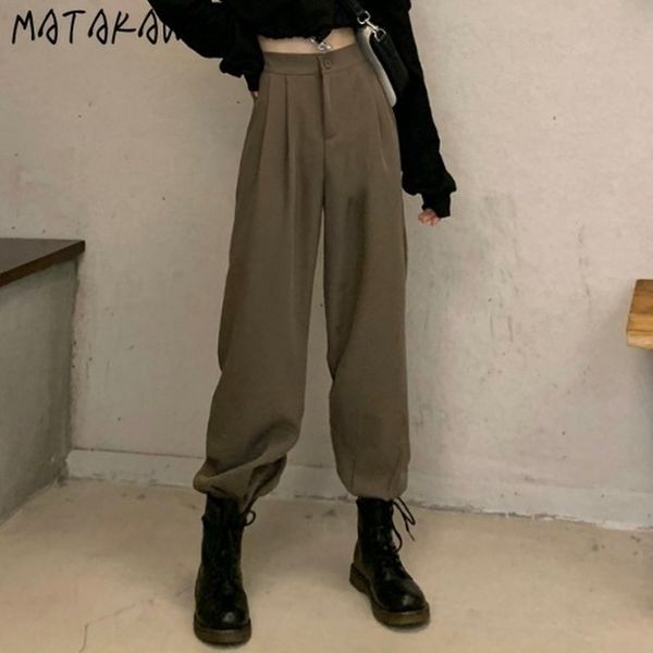 high waist woman trousers split wide leg casual pants women korean chic loose long suit 210506, Black;white
high waist woman trousers split wide leg casual pants women korean chic loose long suit 210506, Black;white