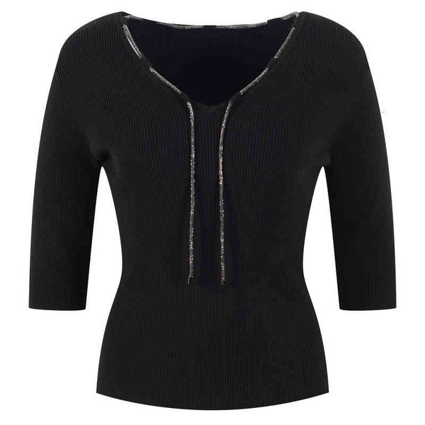 women's knits tees early spring v-neck drawstring sweater short sleeve black french elegant women's fashion slim zpne, White
women's knits tees early spring v-neck drawstring sweater short sleeve black french elegant women's fashion slim zpne, White