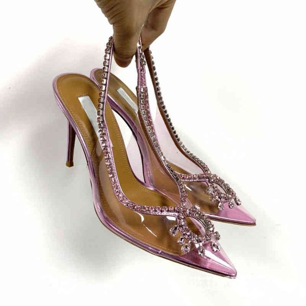 sandals summer transparent pvc film chain pointed high heel thin baotou back empty sandals, Black
sandals summer transparent pvc film chain pointed high heel thin baotou back empty sandals, Black
