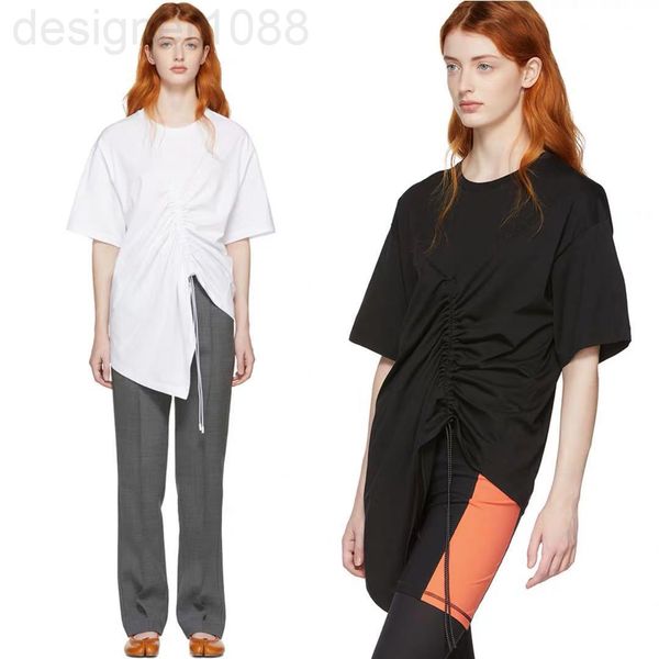 women's t-shirt designer 2019 summer new niche drawstring short sleeve t-shirt women's natural fold asymmetric hem drop shoulder i, White
women's t-shirt designer 2019 summer new niche drawstring short sleeve t-shirt women's natural fold asymmetric hem drop shoulder i, White