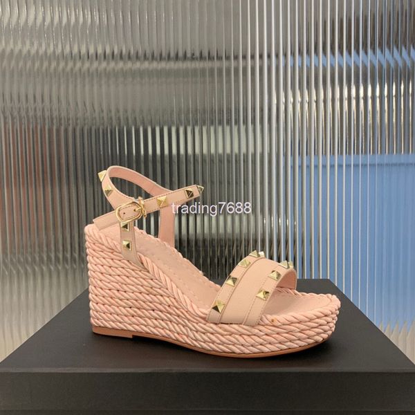 sandals fairy wind slope heel sandals women's water platform summer high-heeled thick bottom riveted one-line buckle open toe shoes, Black
sandals fairy wind slope heel sandals women's water platform summer high-heeled thick bottom riveted one-line buckle open toe shoes, Black