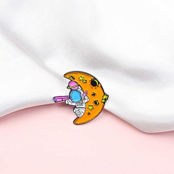 cartoon cute space astronauts lie leisurely on the moon to watch the planet fashion alloy brooch jewelry, Gray
cartoon cute space astronauts lie leisurely on the moon to watch the planet fashion alloy brooch jewelry, Gray