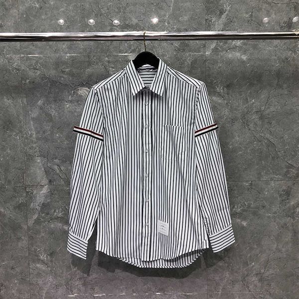tb thom shirt spring autumn fashion brand men's rwb ribbon armband black vertical stripe cotton oxford wholesale, White;black
tb thom shirt spring autumn fashion brand men's rwb ribbon armband black vertical stripe cotton oxford wholesale, White;black
