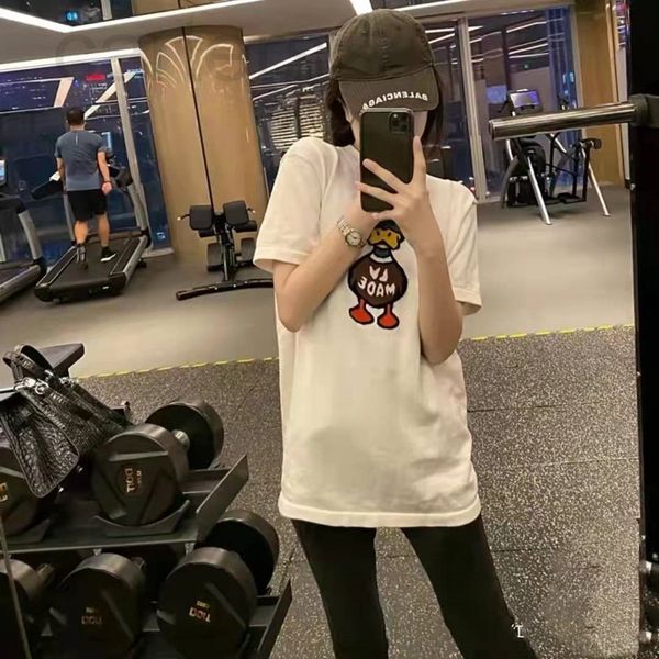 women's knits & tees designer straight 2022 early spring new casual loose duck pattern knitted round neck short sleeve for men and wome, White
women's knits & tees designer straight 2022 early spring new casual loose duck pattern knitted round neck short sleeve for men and wome, White