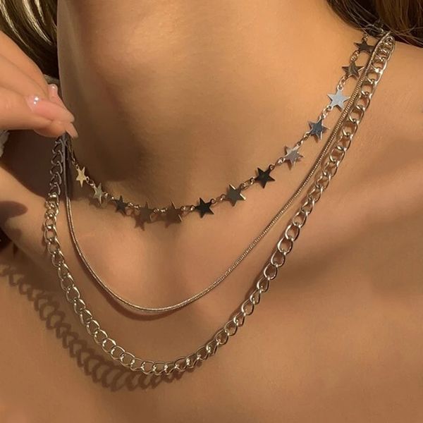 bohemia multilayer star chain bar gold pendant necklaces for women choker necklace fashion jewelry party gift n0311, Silver
bohemia multilayer star chain bar gold pendant necklaces for women choker necklace fashion jewelry party gift n0311, Silver