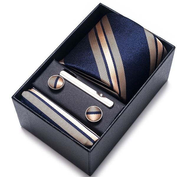 silk brand tie handkerchief cufflink set necktie holiday gift box mans blue gold suit accessories slim cravat wedding gravatas 220622, Black;gray
silk brand tie handkerchief cufflink set necktie holiday gift box mans blue gold suit accessories slim cravat wedding gravatas 220622, Black;gray
