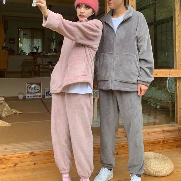 autumn winter coral fleece pyjama set thicken warm women nightwear zipper vest pants 2 pieces casual couples homewear suits l220803, Black;red
autumn winter coral fleece pyjama set thicken warm women nightwear zipper vest pants 2 pieces casual couples homewear suits l220803, Black;red