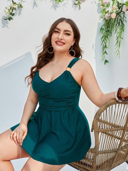 plus plain swim dress with bikini bottom l4oj#, White;black
plus plain swim dress with bikini bottom l4oj#, White;black