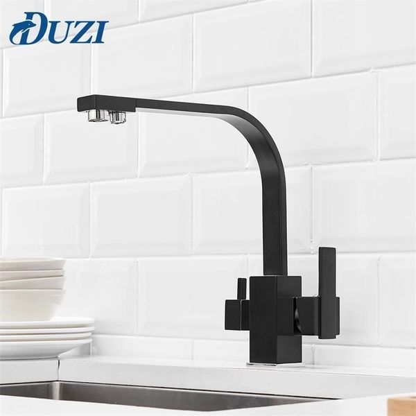 square kitchen faucet 3 way water filter tap 360 degree rotation faucets black solid brass sink mixer t200710
square kitchen faucet 3 way water filter tap 360 degree rotation faucets black solid brass sink mixer t200710