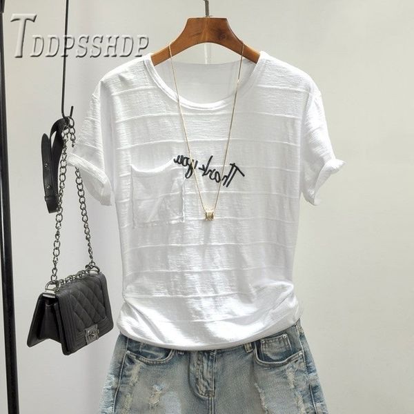 100% cotton 3d stripe women t shirt summer soft fabric alphabet female tee y200412, White
100% cotton 3d stripe women t shirt summer soft fabric alphabet female tee y200412, White