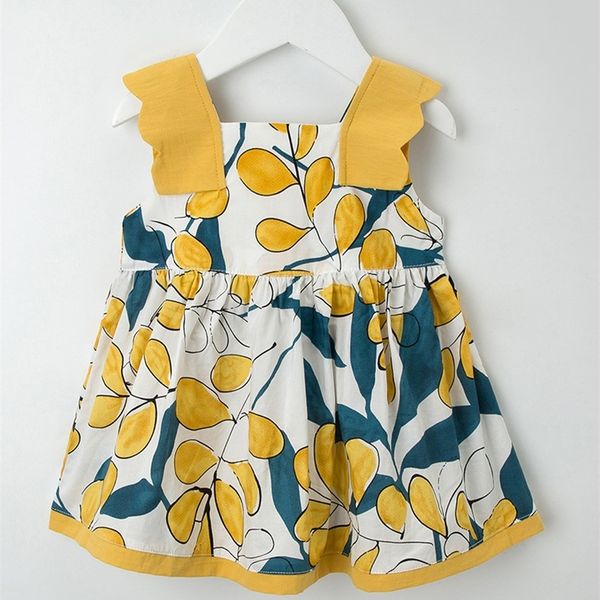 yingzifang toddler girls scallop trim plants print dress she, Red;yellow
yingzifang toddler girls scallop trim plants print dress she, Red;yellow