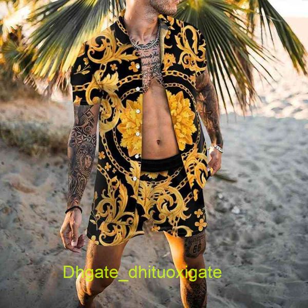 fashion mens summer tracksuit hawaiian sets t-shirts printing luxury men swim short sleeve button shirts beach shorts streetwear casual shir, Gray 
fashion mens summer tracksuit hawaiian sets t-shirts printing luxury men swim short sleeve button shirts beach shorts streetwear casual shir, Gray