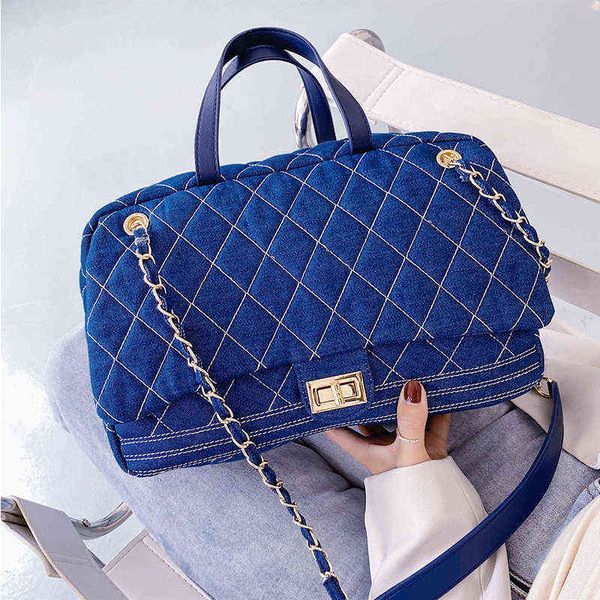 denim totes purses and handbags for women luxury design fashion girls female shopper casual lingge chain crossbody bags 220509
denim totes purses and handbags for women luxury design fashion girls female shopper casual lingge chain crossbody bags 220509
