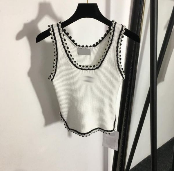 607 2022 runway summer brand same style t shirt white black crew neck sleeveless pullover women's sweaters meiyi
607 2022 runway summer brand same style t shirt white black crew neck sleeveless pullover women's sweaters meiyi