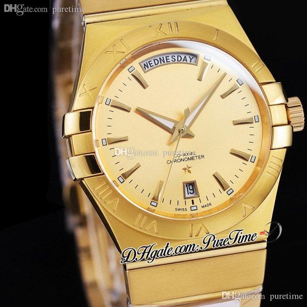 38mm classic day-date a8500 automatic mens watch 18k yellow gold champagne dial stick markers stainless steel bracelet 123.10.38.22.01.001 p, Slivery;brown
38mm classic day-date a8500 automatic mens watch 18k yellow gold champagne dial stick markers stainless steel bracelet 123.10.38.22.01.001 p, Slivery;brown