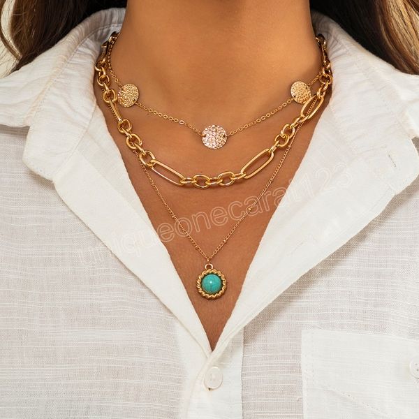 vintage green stone pendant necklaces for women multi layered gold color sequins choker necklaces neck jewelry set, Silver
vintage green stone pendant necklaces for women multi layered gold color sequins choker necklaces neck jewelry set, Silver