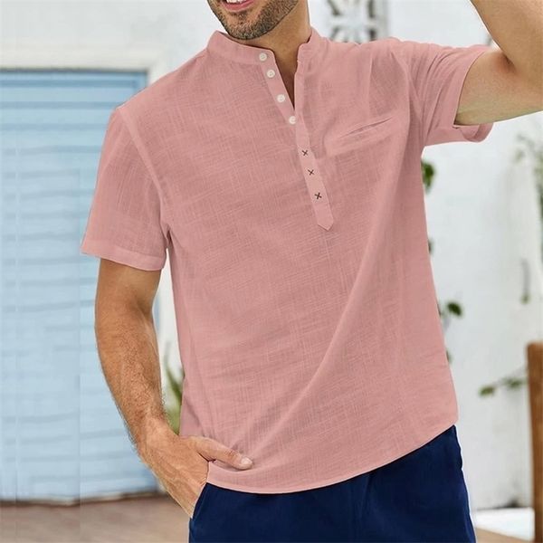 summer mens shirt pink shortsleeved tshirt cotton and linen casual mens tshirt shirt male breathable blouse w220615, White;black
summer mens shirt pink shortsleeved tshirt cotton and linen casual mens tshirt shirt male breathable blouse w220615, White;black