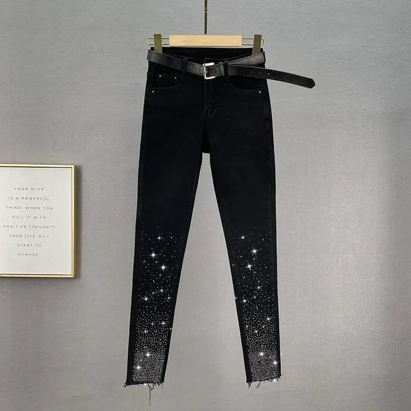 black jeans for capris women trendy autumn winter high waist slimming rhinestone pencil pants street stretch skinny trousers, Black;white
black jeans for capris women trendy autumn winter high waist slimming rhinestone pencil pants street stretch skinny trousers, Black;white