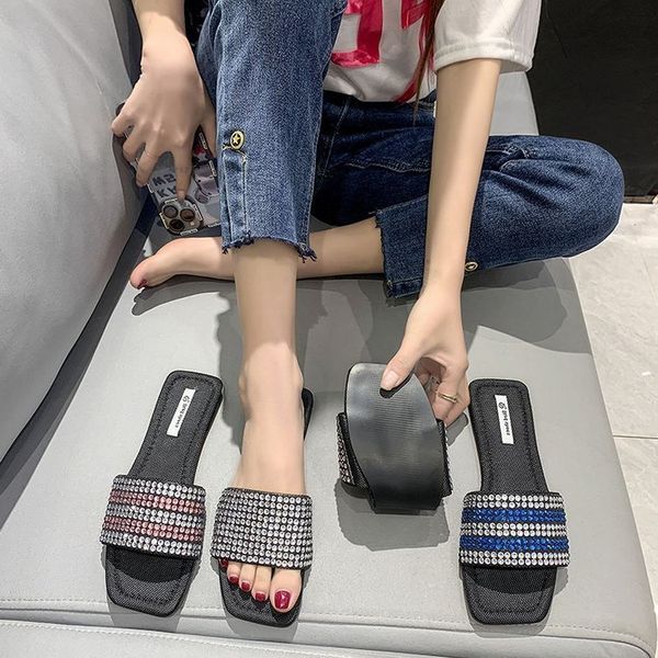 large size rhinestone flip flop women 2022 summer korean version color matching new flat heel soft sole wearing sandals outside beach, Black
large size rhinestone flip flop women 2022 summer korean version color matching new flat heel soft sole wearing sandals outside beach, Black
