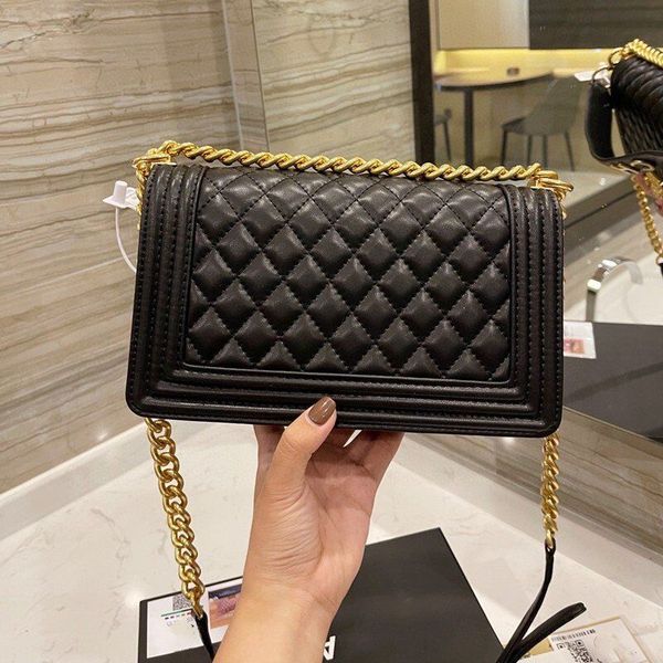 luxury designer boy bags classic chain flap quilted bag women caviar leather shoulder bags crossbody handbags purses tote lady clutch card h