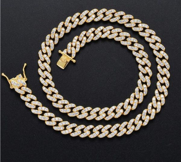 hip hop necklace chains 9mm single row diamond cuban chain 18k gold plated clavicle chain, Silver
hip hop necklace chains 9mm single row diamond cuban chain 18k gold plated clavicle chain, Silver