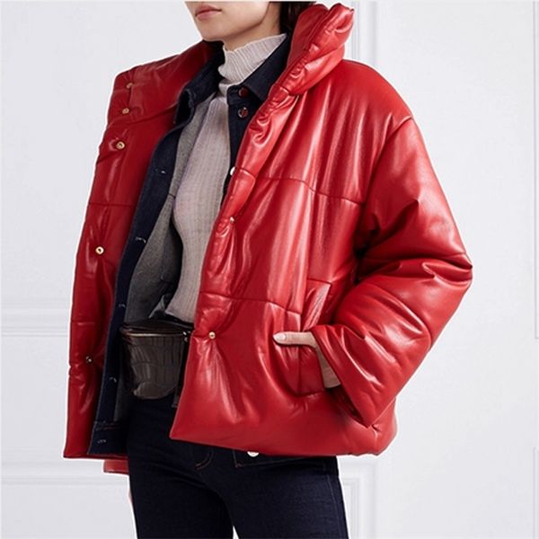 solid pu leather parkas women fashion high imitation leather coats women elegant thick cotton jackets female ladies kg lj201127, Black
solid pu leather parkas women fashion high imitation leather coats women elegant thick cotton jackets female ladies kg lj201127, Black