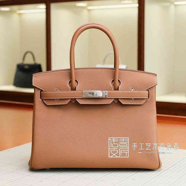 women bags birkins luxury tote pure manual women's wax thread sewing real leather togo golden brown 30cm silver buckle
women bags birkins luxury tote pure manual women's wax thread sewing real leather togo golden brown 30cm silver buckle