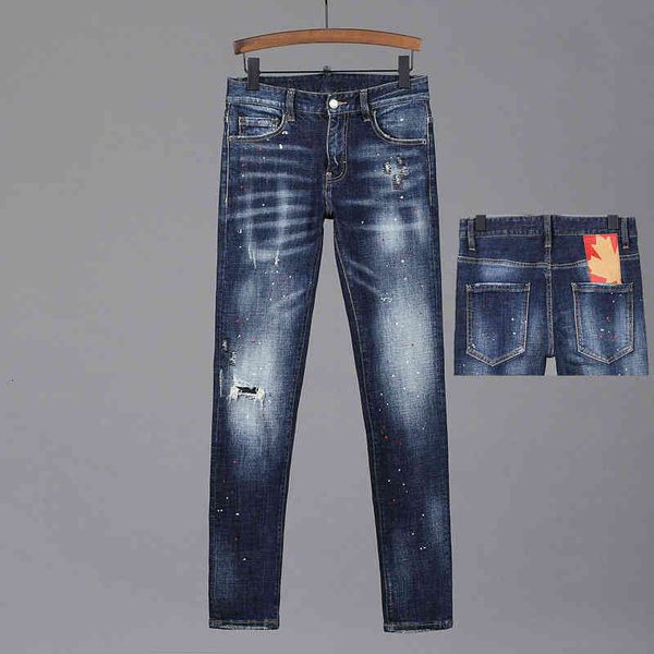 men's jeans fashionable style high-end elastic slim fit small feet wrinkles splashes holes personalized men's casual denim pants 9, Blue
men's jeans fashionable style high-end elastic slim fit small feet wrinkles splashes holes personalized men's casual denim pants 9, Blue