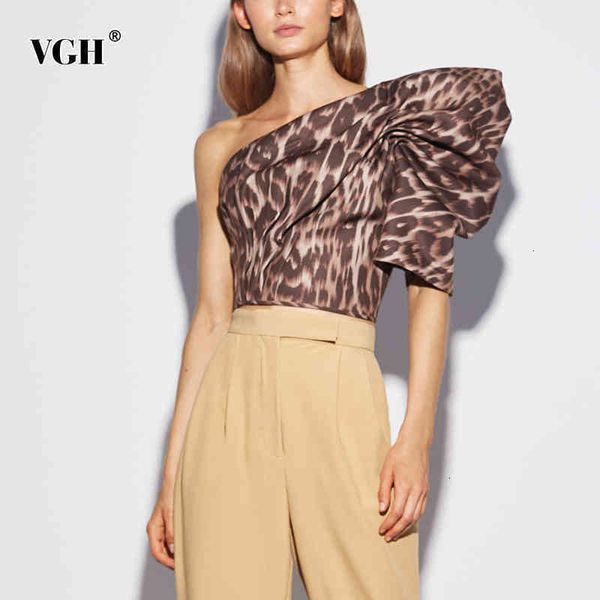 print leopard shirt for women skew collar puff sleeve hit color short female fashion clothing summer stylish 210507, White
print leopard shirt for women skew collar puff sleeve hit color short female fashion clothing summer stylish 210507, White