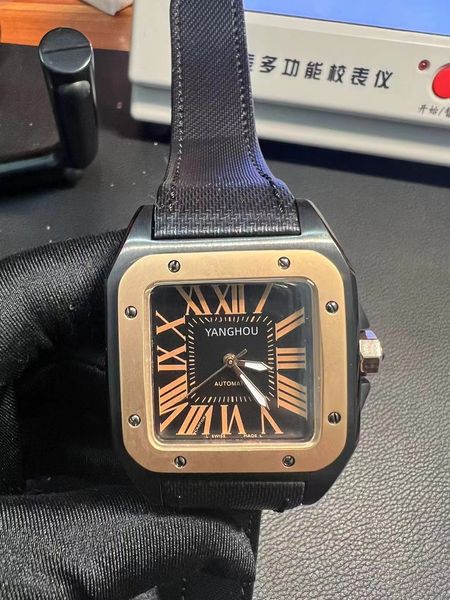 men's luxury automatic mechanical watch 100xl requin santo 2020009 black stainless steel case calendar sapphire waterproof black leathe, Slivery;brown
men's luxury automatic mechanical watch 100xl requin santo 2020009 black stainless steel case calendar sapphire waterproof black leathe, Slivery;brown