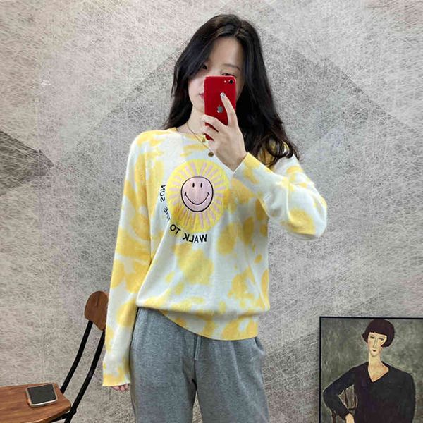 women's sweaters correct version s autumn tie dyed smiling face letter sweater women's round neck loose college style thin be3z, White;black
women's sweaters correct version s autumn tie dyed smiling face letter sweater women's round neck loose college style thin be3z, White;black