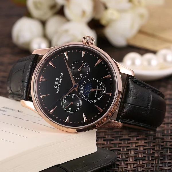 mens automatic watch mechanical moon phase black brown leather 849489, Slivery;brown
mens automatic watch mechanical moon phase black brown leather 849489, Slivery;brown