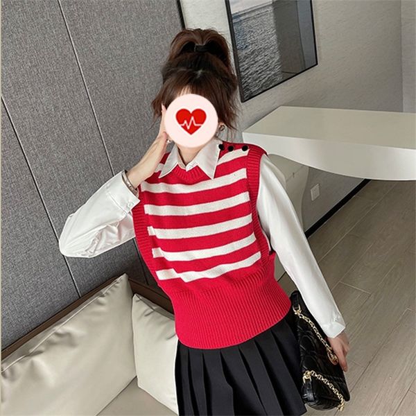 women's knits & tees spring and summer 2022 red white stripe round neck knitted vest british style college sleeveless women tu75
women's knits & tees spring and summer 2022 red white stripe round neck knitted vest british style college sleeveless women tu75