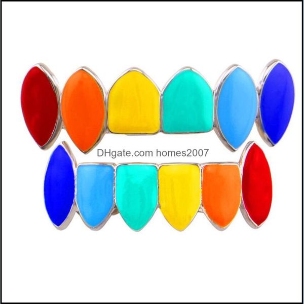 hip hop colorf grillz real gold plated dental grills rapper body jewelry two colors golden sier drop delivery 2021 grillz zcvdn, Black
hip hop colorf grillz real gold plated dental grills rapper body jewelry two colors golden sier drop delivery 2021 grillz zcvdn, Black