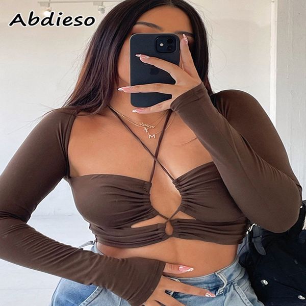abdieso hollow out women t shirts halter crop op y2k black brown long sleeve autumn casual ops streetwear 220602, White
abdieso hollow out women t shirts halter crop op y2k black brown long sleeve autumn casual ops streetwear 220602, White