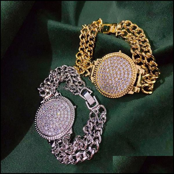 link chain bracelets jewelry fashion bling cuban link bracelet ctystal diamond round watch wristband hip hop for wo dhjwt, Black
link chain bracelets jewelry fashion bling cuban link bracelet ctystal diamond round watch wristband hip hop for wo dhjwt, Black