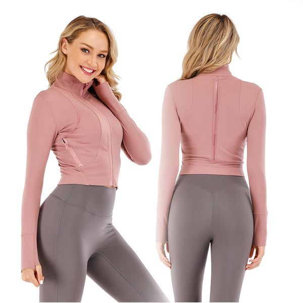 women jackets coats girls yoga clothes double-sided brushed high elastic womens zipper stand collar sports jacket long-sleeved girls joggers, Black;brown
women jackets coats girls yoga clothes double-sided brushed high elastic womens zipper stand collar sports jacket long-sleeved girls joggers, Black;brown