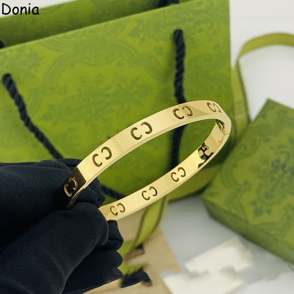 donia luxury bangle glossy letter exaggerated titanium steel bracelet european and american fashion designer gift box, Black
donia luxury bangle glossy letter exaggerated titanium steel bracelet european and american fashion designer gift box, Black