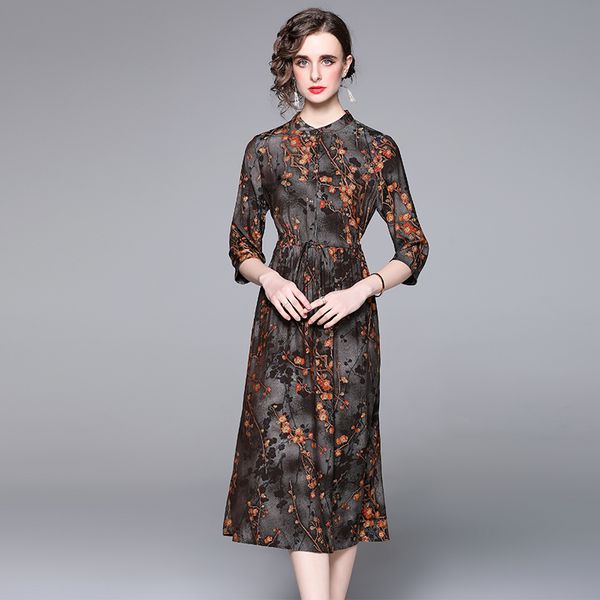 2022 summer floral midi dress paris runway women half sleeve mock neck slim a-line club prom dresses vacation elegant woman designer loose b, Black;gray
2022 summer floral midi dress paris runway women half sleeve mock neck slim a-line club prom dresses vacation elegant woman designer loose b, Black;gray